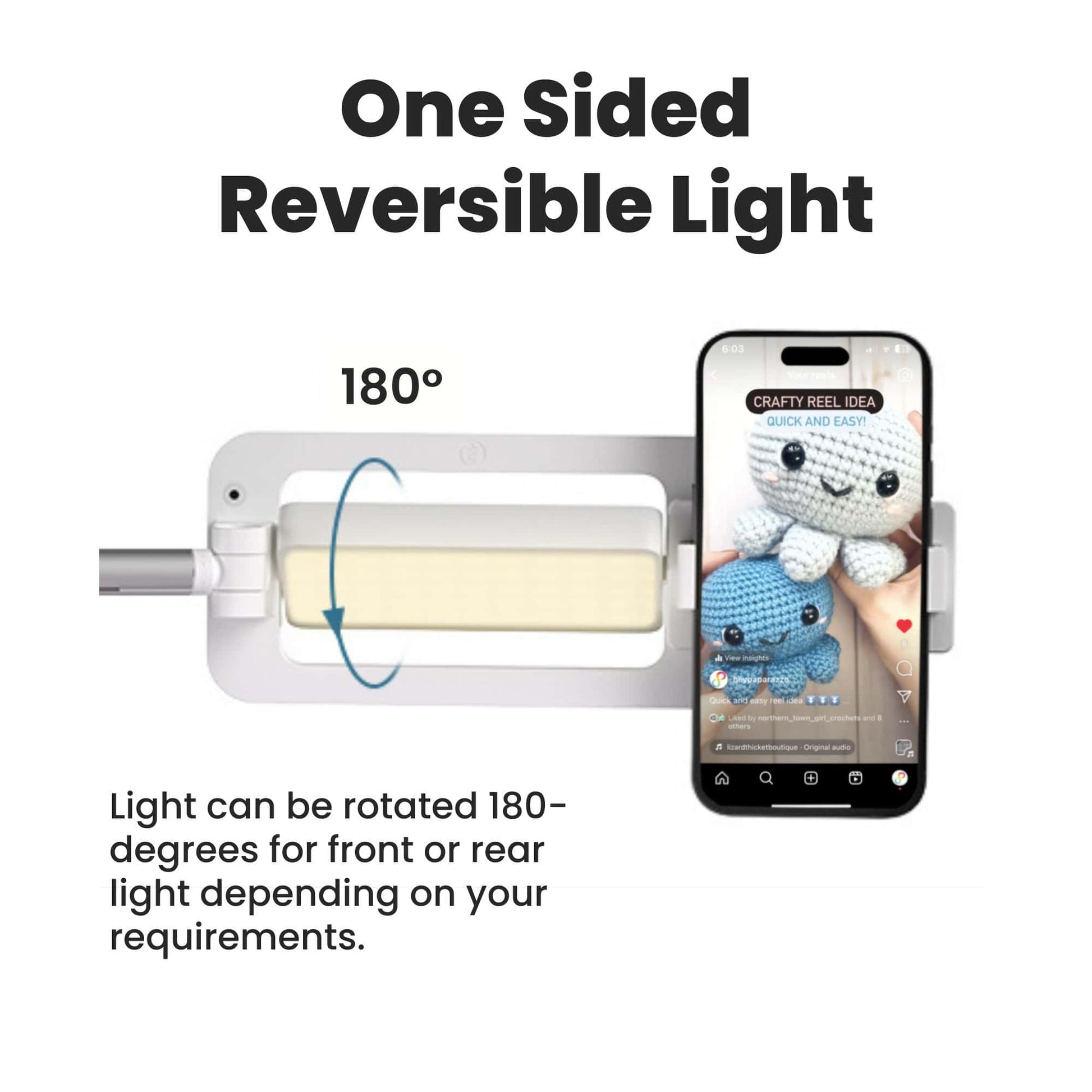 Olivia Overhead Phone Stand Tripod With Light LED