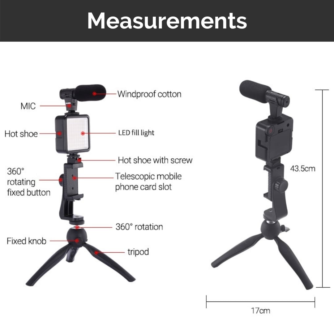 Smartphone Vlogger Starter Kit measurements